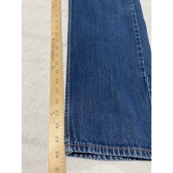 Levi's 505 Regular Fit Jeans Mens W38 L32 Medium Wash Blue Denim‎ Pants - Picture 6 of 9